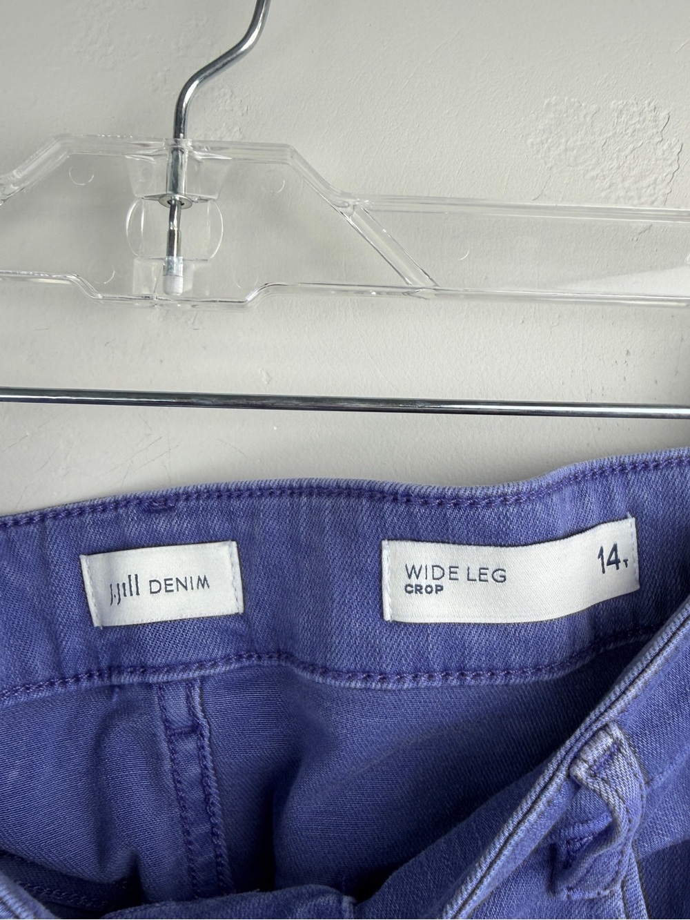 J Jill Denim Periwinkle Wide Leg Crop Jeans Coastal Minimalist 14 Tall - Picture 4 of 5